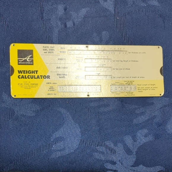 Atlas Steel Weight Calculator - Picture 1 of 2